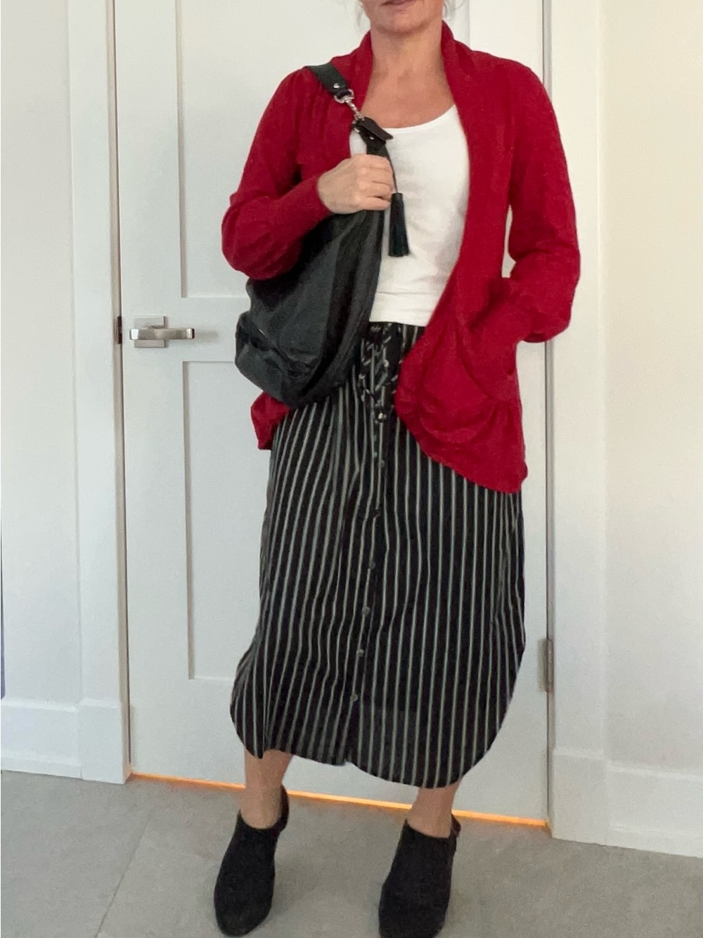Sparrow Red Open-Front Women's Cardigan
